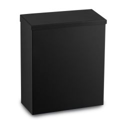   Falra szerelhető Fekete rozsdamentes acél szemetes fedéllel, 7 literes