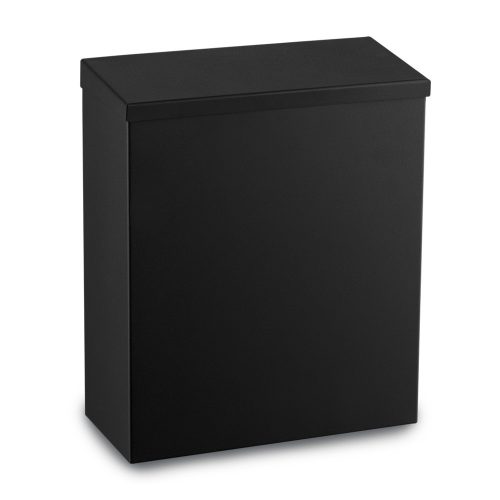 Falra szerelhető Fekete rozsdamentes acél szemetes fedéllel, 7 literes