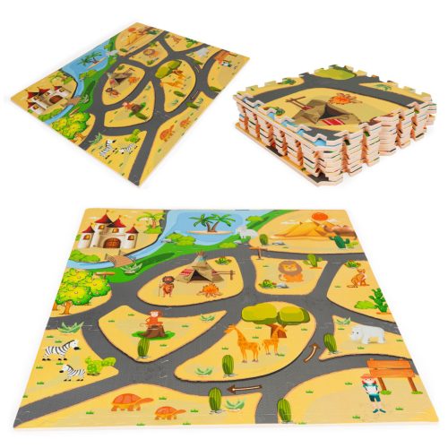 Hab szivacs játszószőnyeg szafari puzzle 9db 93x93cm