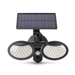   Entac Napelemes Műanyag Fali lámpa 10W SMD 2 fej mozgásérzékelővel