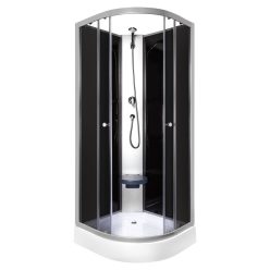Evora Black 90 hátfalas zuhanykabin zuhanytálcával