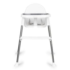 Etetőszék 2 az 1-ben tálcával övekkel fehér
