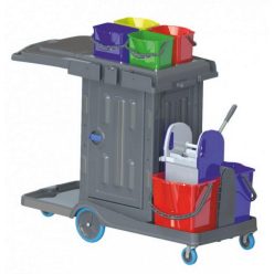   Hercules Classic takarító kocsi zárható, Préssel, 2x18L + 4x5L vödörrel,