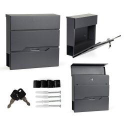 Postaláda horganyzott acélból újságtartóval antracit