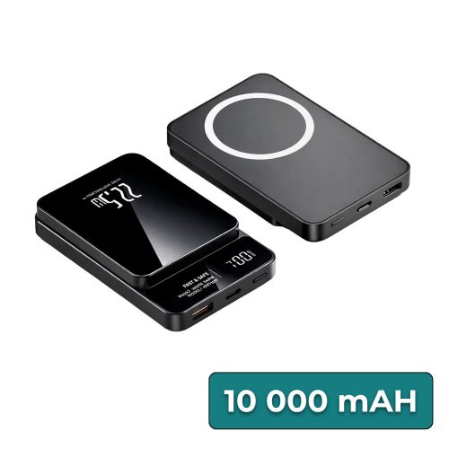 Powerbank Wireless 10000 mAH 2A 22,5W fekete