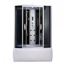   Emilia 85x150 cm hidromasszázs kádkabin elektronikával Black