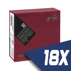   Infibra szalvéta 33x33cm bordó 2 rétegű 50 lap/csomag (18 csomag)