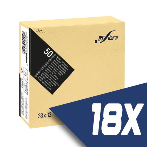 Infibra szalvéta 33x33cm pezsgő 2 rétegű 50 lap/csomag (18 csomag)