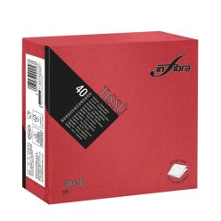 Infibra Szalvéta 38x38cm Piros 2 réteg 40 lap/csomag 