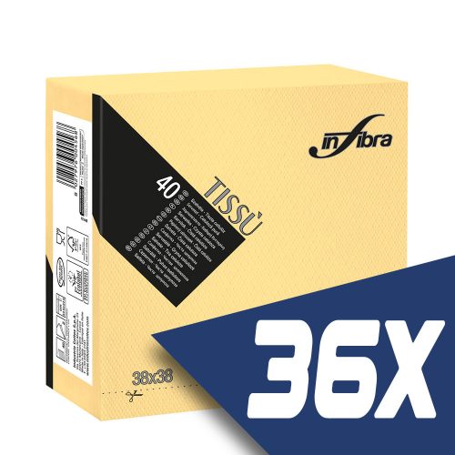 Infibra Szalvéta 38x38cm Pezsgő 2 réteg 40 lap/csomag (36 csomag)