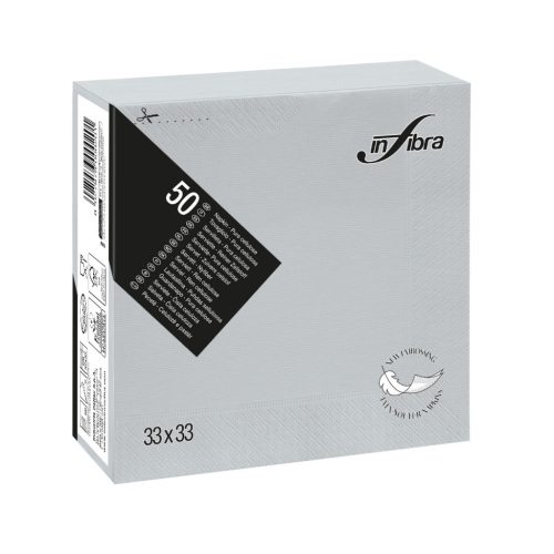 Infibra Szalvéta 33x33cm szürke 2 réteg 50 lap/csomag 