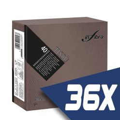   Infibra Szalvéta 38x38cm Csokoládébarna 2 réteg 40 lap/csomag (36 csomag)
