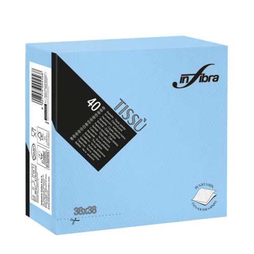 Infibra Szalvéta 38x38cm Világoskék 2 réteg 40 lap/csomag 