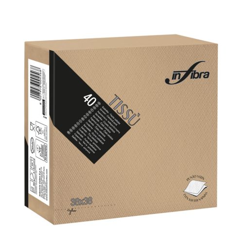 Infibra Szalvéta 38x38cm Kapucsinó 2 réteg 40 lap/csomag 