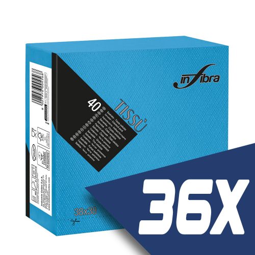 Infibra Szalvéta 38x38cm Türkiz 2 réteg 40 lap/csomag (36 csomag)