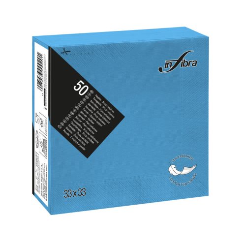Infibra Szalvéta 33x33cm türkiz 2 réteg 50 lap/csomag 