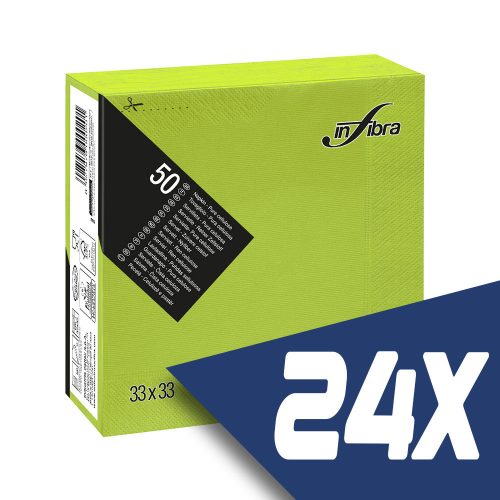 Infibra szalvéta 33x33cm almazöld 2 rétegű 50 lap/csomag (24 csomag)