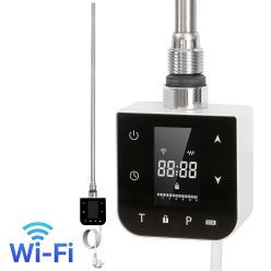   Wifi-s fűtőpatron törölközőszárító radiátorhoz digitális hőfokszabályozóval 800W fehér