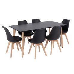 Silla 150 6+1 étkező garnitúra fekete-fekete