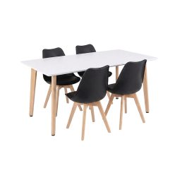 Silla 150 4+1 étkező garnitúra fehér-fekete
