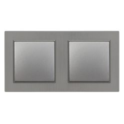   Nova kettős váltókapcsoló 106 szürke szálcsiszolt dupla kerettel