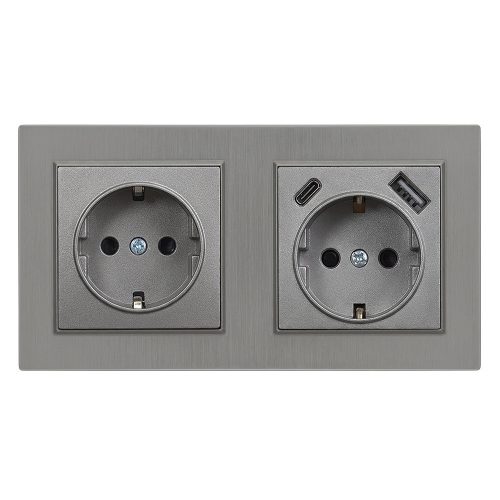 Nova dugalj USB csatlakozóval szürke szálcsiszolt kerettel