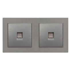   Nova kettős UTP aljzat RJA-45 szürke szálcsiszolt kerettel