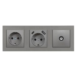   Nova dugalj, USB, TV csatlakozóval szürke szálcsiszolt kerettel