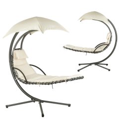 Függőfotel napelenzővel bézs