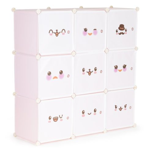 Rózsaszín játéktároló szekrény 110x37x110 cm