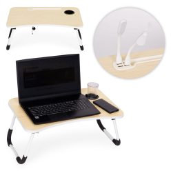 Összecsukható laptop asztal 60x40 cm USB porttal