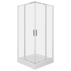 Solid SQ 100 króm szögletes zuhanykabin zuhanytálcával