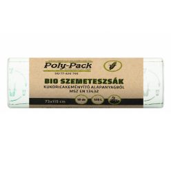   Kukoricakeményítő alapú (EN13432) PLA zsák 730x1150x0,03mm, 120L, 10 darab/tekercs