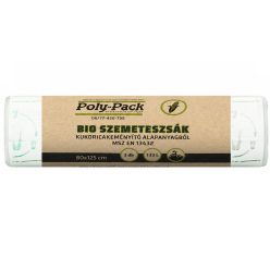   Kukoricakeményítő alapú (EN13432) PLA zsák 800x1250x0,03mm, 135L, 5 darab/tekercs
