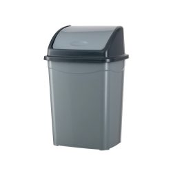   Planet Billenőfedeles szemetes kuka, műanyag, szürke/antracit, 16 L