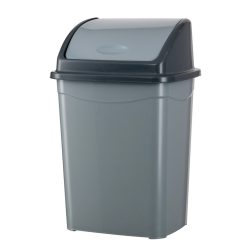   Planet Billenőfedeles szemetes kuka, műanyag, szürke/antracit, 50 L