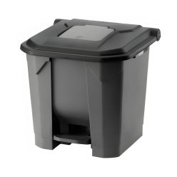   Planet Szelektív hulladékgyűjtő konténer, műanyag, pedálos, antracit/fekete, 30L