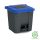 Planet Szelektív hulladékgyűjtő konténer, műanyag, pedálos, antracit/kék, 30L