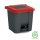 Planet Szelektív hulladékgyűjtő konténer, műanyag, pedálos, antracit/piros, 30L