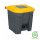 Planet Szelektív hulladékgyűjtő konténer, műanyag, pedálos, antracit/sárga, 30L