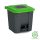 Planet Szelektív hulladékgyűjtő konténer, műanyag, pedálos, antracit/zöld, 30L