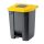 Planet Szelektív hulladékgyűjtő konténer, műanyag, pedálos, antracit, sárga, 50L