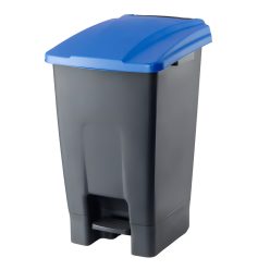  Planet Szelektív hulladékgyűjtő konténer, műanyag, pedálos, antracit/kék, 70L
