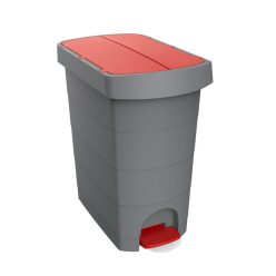   Planet Pelikán Slim pedálos szemetes eco antracit színű, piros fedéllel 60L