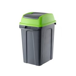   Planet Hippo Billenős Szelektív hulladékgyűjtő szemetes, műanyag, antracit/zöld, 25L