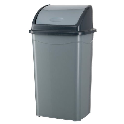 Planet Billenőfedeles szemetes kuka, műanyag, szürke/antracit, 70 L