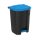Uctem szelektív hulladékgyűjtő konténer, műanyag, pedálos, fekete/kék 50L