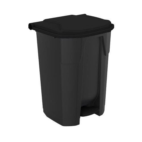 Uctem szelektív hulladékgyűjtő konténer, műanyag, pedálos, fekete/fekete 50L