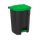 Uctem szelektív hulladékgyűjtő konténer, műanyag, pedálos, fekete/zöld 50L
