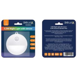   Zelux LED fény és mozgásérzékelős éjszakai világítás